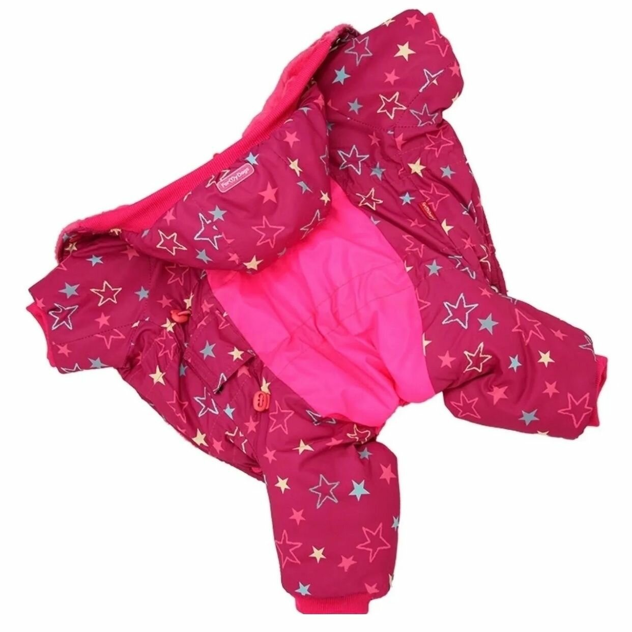 Комбинезон зимний "Звезды" для собак (девочки), розовый, р-р16 - фотография № 2