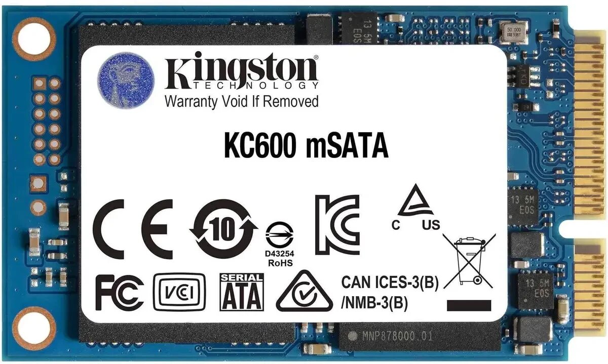 SSD накопитель Kingston MSATA KC600 256GB (SKC600MS/256G)