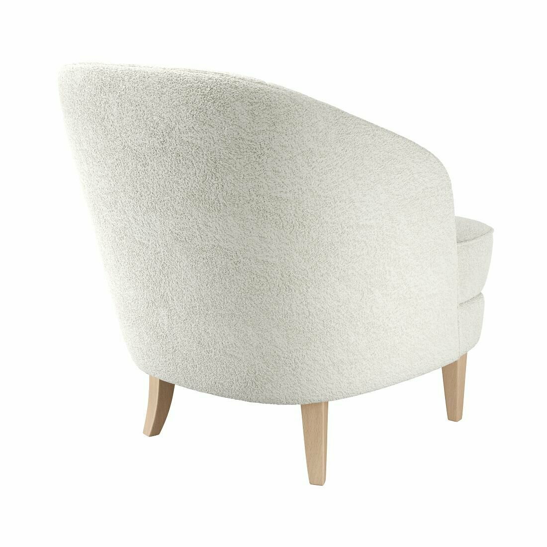Кресло мягкое RUTA для отдыха дома, в гостиную на ножках с подушкой мягкая мебель для интерьера дома, комнаты, для уюта искусственный мех барашек молочный белый