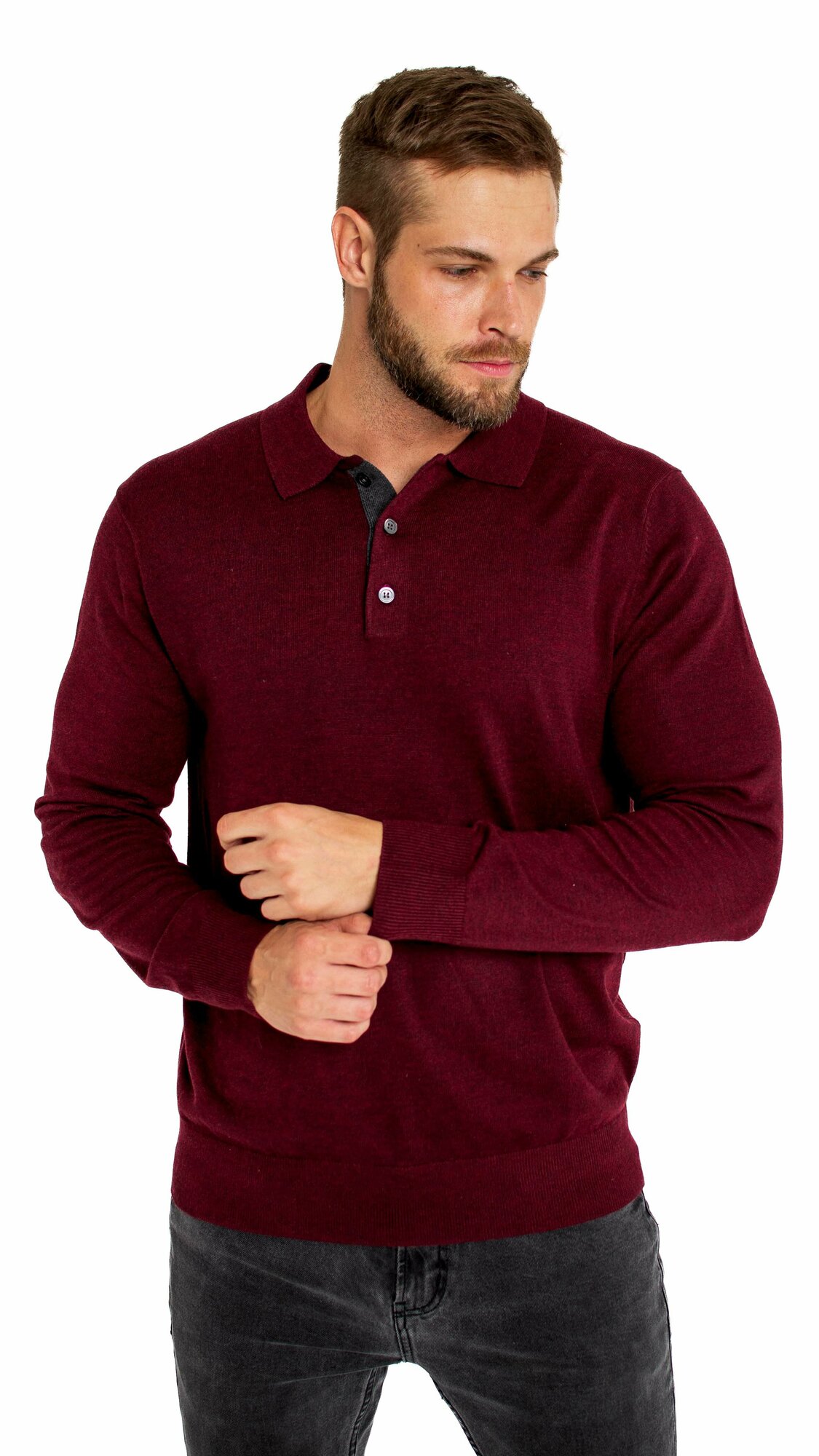 Пуловер бордовый 