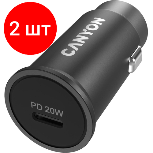 Комплект 2 штук, Зарядное устройство Canyon С-20 PD 20W (CNS-CCA20B) мультипортовый адаптер canyon hub cns tds03dg