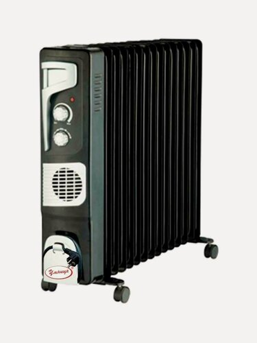 Изображение товара Масляный радиатор "Умница" ОМВ-13с.-2,9кВт 13 секций с вентилятором, черно-серебристый цвет