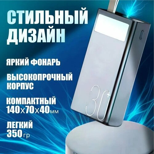 Powerbank с быстрой зарядкой 30 000 мАч