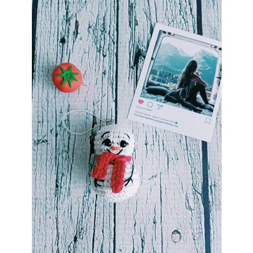 Брелок Зефирная сказка, красный, белый