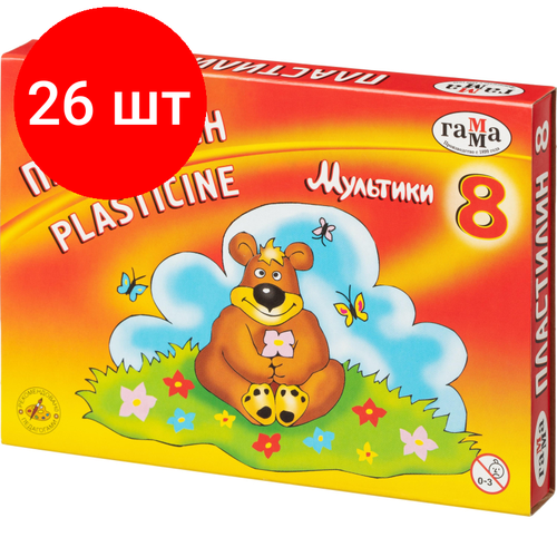 Комплект 26 наб, Пластилин Гамма Мультики 8цв 160г со стеком пластилин гамма классический 8цв 160г со стеком