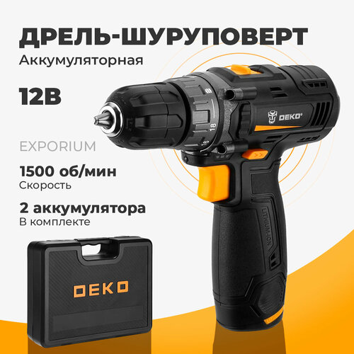 Аккумуляторная дрель-шуруповерт DEKO GCD12DU3 SET3 в кейсе оснастка 13 шт 12В 215 Ач 609900₽