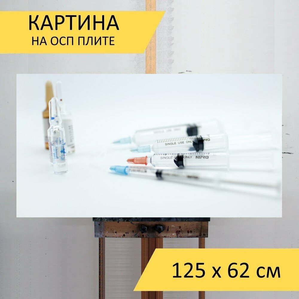 Картина на ОСП 125х62 см. "Медицинские" горизонтальная, для интерьера, с креплениями