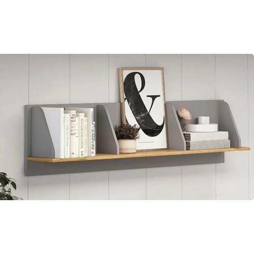 Полка навесная Justin Жустин 147036022 Серый Шифер Дуб Натюрель 3645₽