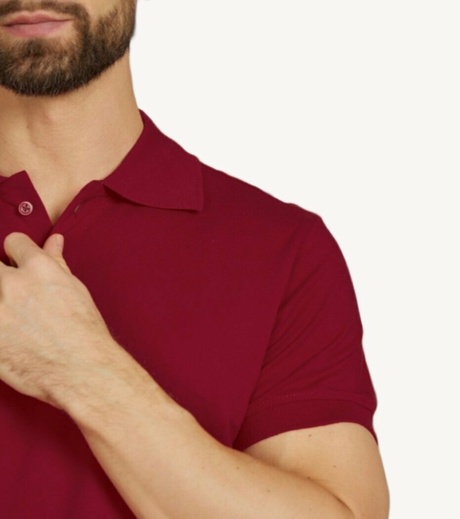 Поло, размер 52, бордовый — фото 1