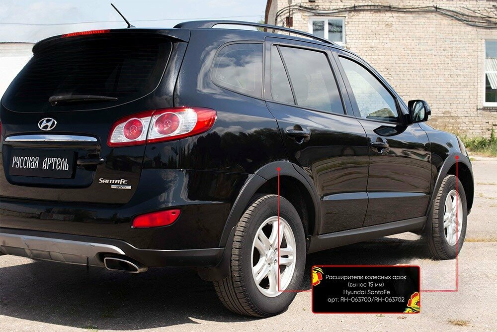 Расширители колесных арок Hyundai Santa Fe II рестайлинг 2009-2012