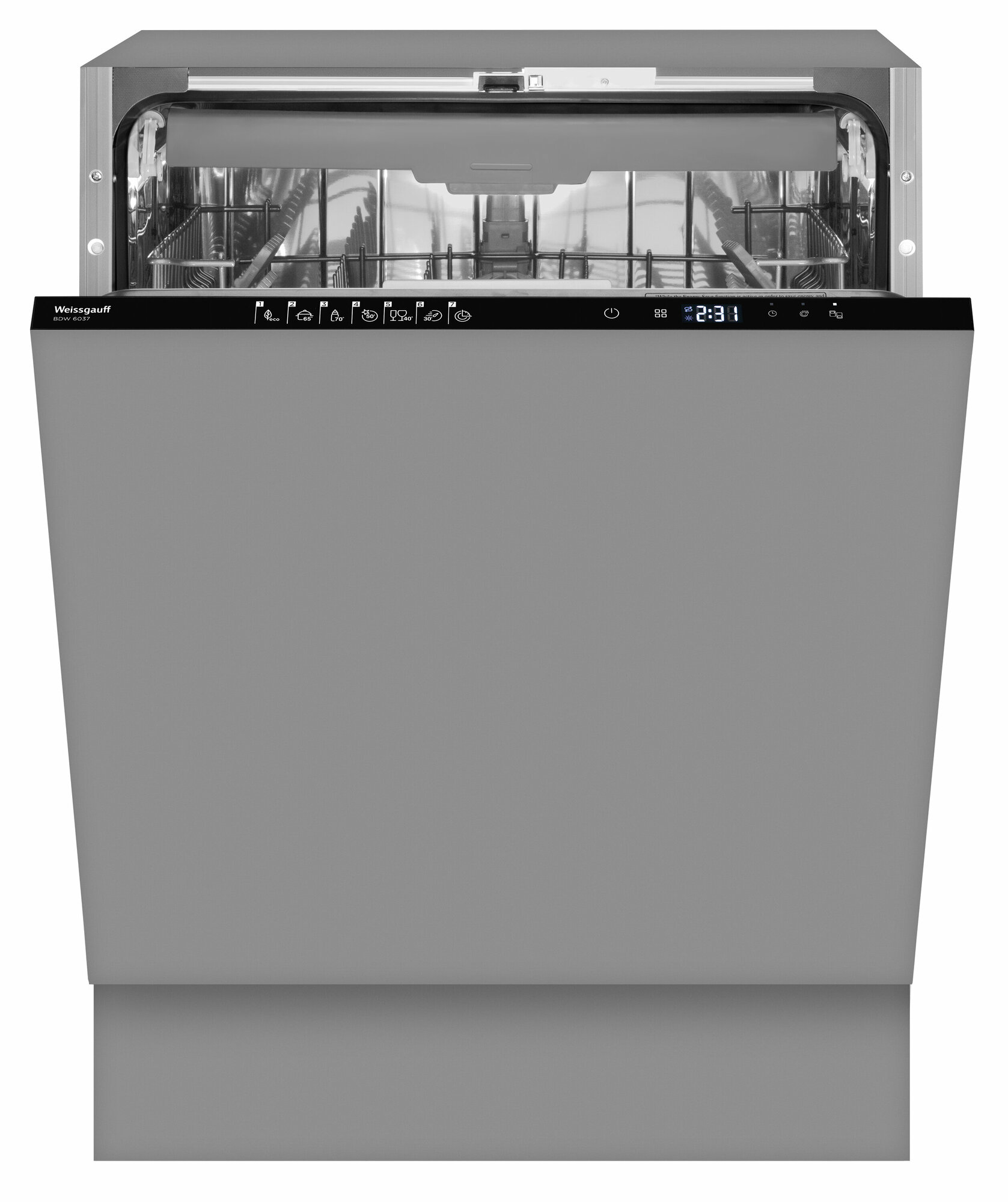 Встраиваемая посудомоечная машина с лучом Weissgauff BDW 6037, серебристый