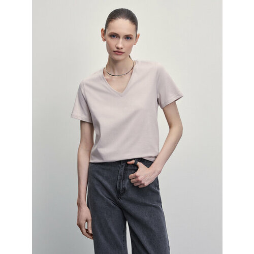 фото Футболка zarina, размер xs (ru 42)/170, бежевый