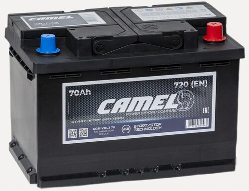 Изображение товара Аккумулятор автомобильный Camel AGM 70 А/ч 760 А обр. пол. Евро авто (278x175x190) VRL3