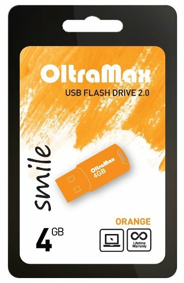 USB флеш накопитель Oltramax 4GB OM 004GB Smile оранжевый