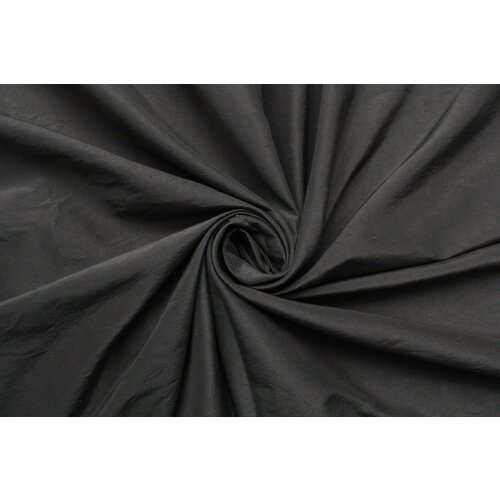 Ткань Шелк костюмный с легким креш эффектом тёмного серо-оливкового цвета, ш140см, 0,5 м