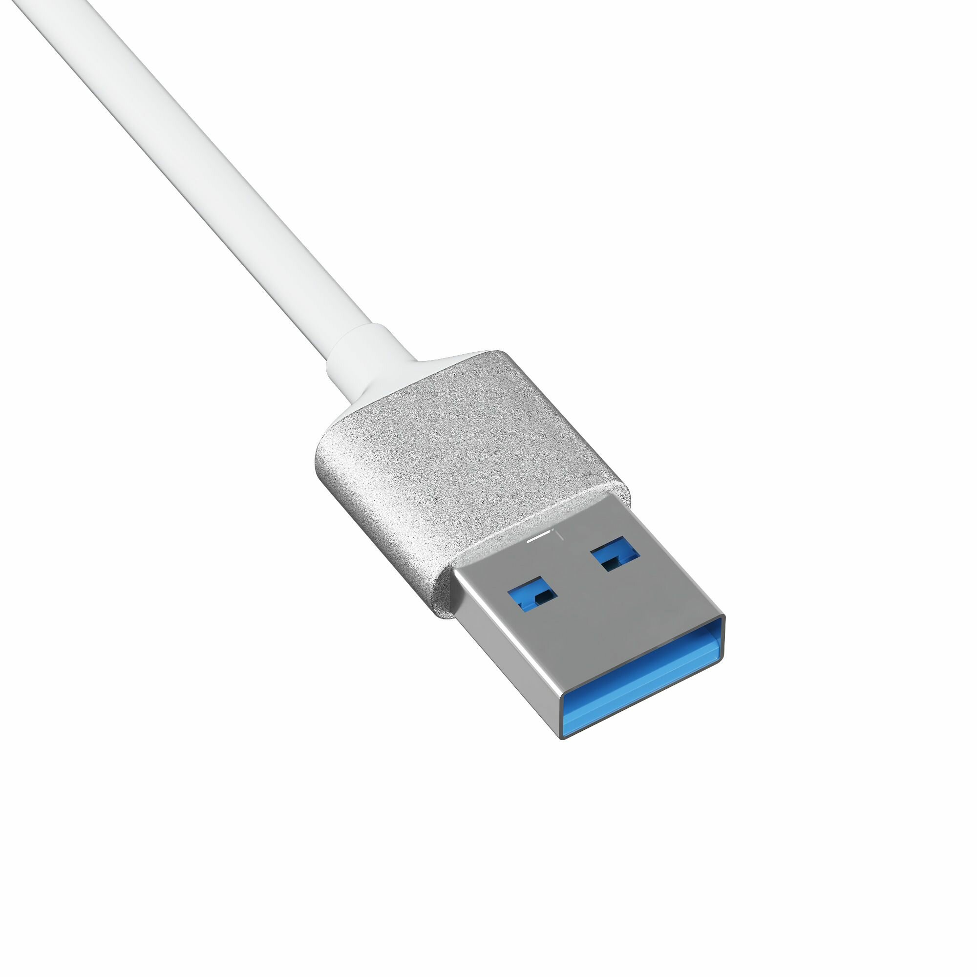 USB 2.0 концентратор, разветвитель, хаб GSMIN B15B 4x USB 2.0 переходник, адаптер (23 см) (Серебристый)