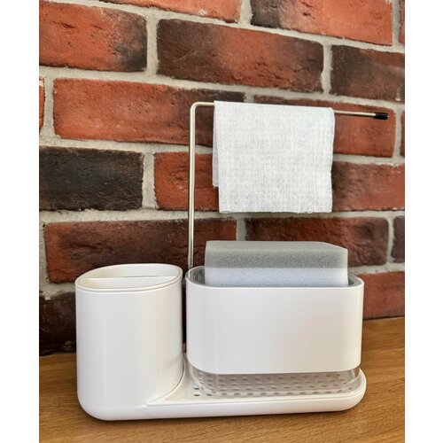 Диспенсер кухонный для моющего средства со стаканом белый 1224₽