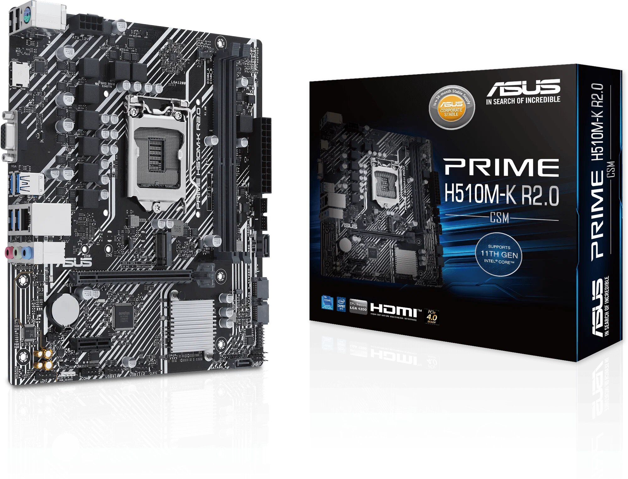 Материнская плата ASUS PRIME H510M-K R2.0 LGA 1200 Intel H470 mATX Ret