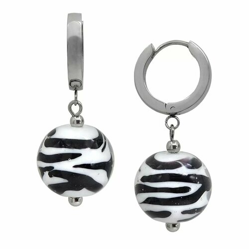 Серьги Vloes, муранское стекло, стекло, размер 40 мм, белый