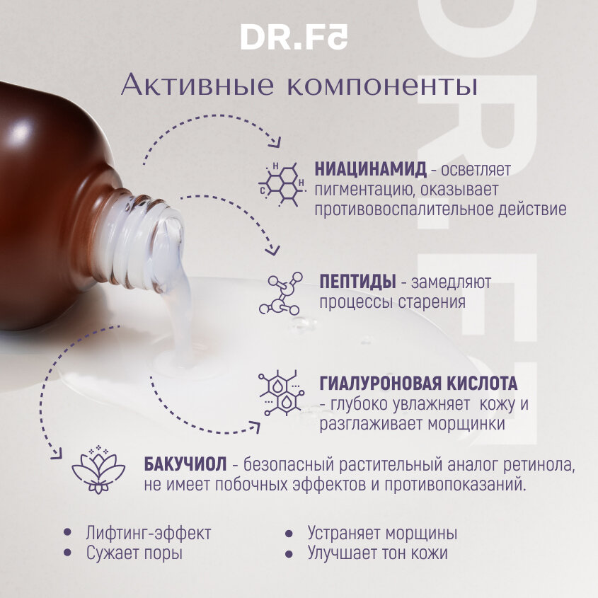 Дневной лифтинг-серум DR.F5 с бакучиолом (50 мл) - фото №4