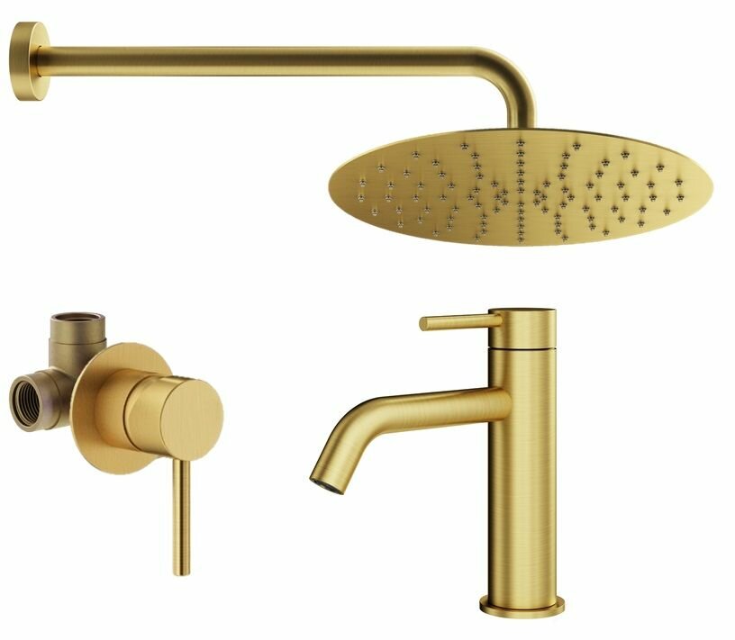 Комплект смесителей для душа Plumberia Selection KITXO01OB53, золото брашированное