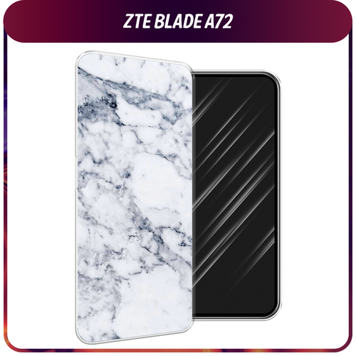 Силиконовый чехол на ZTE Blade A72/V40 Vita / ЗТЕ Блэйд А72/V40 Вита Серый мрамор