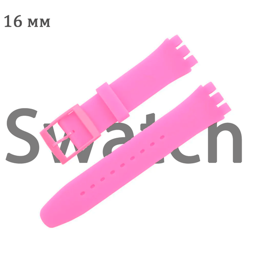 Ремешок swatch, фактура матовая, размер 16, розовый ремешок swatch фактура матовая размер 16 серый бесцветный