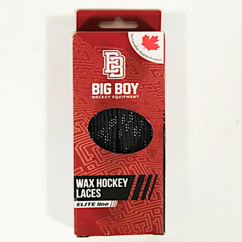 Шнурки хоккейные BIG BOY Elite Line с пропиткой 305см (черный)
