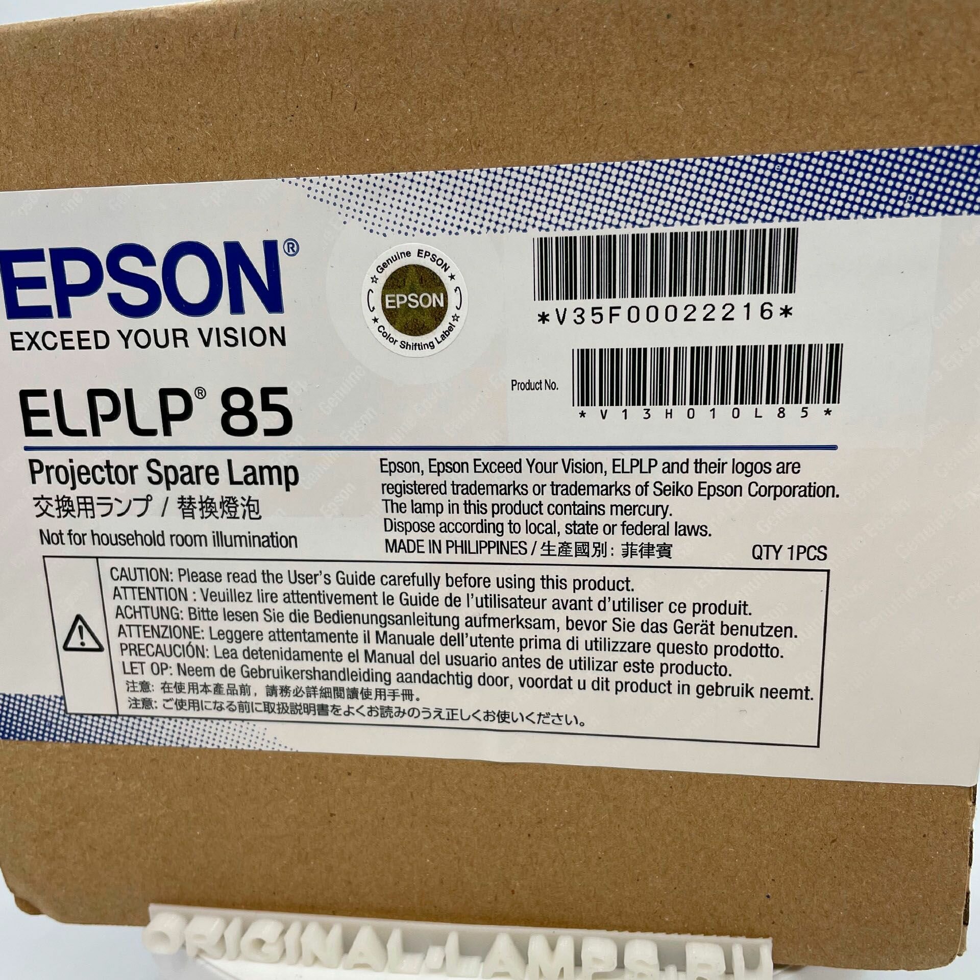 Epson ELPLP85 / V13H010L85(OM) 100% оригинальная лампа