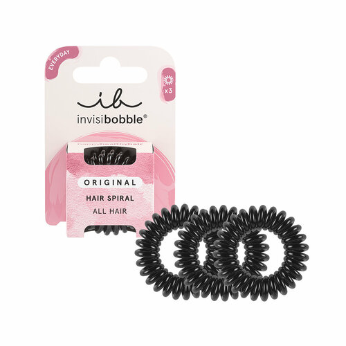 Резинка-браслет для волос invisibobble ORIGINAL True Black (в картоне) invisibobble original hair rings true black