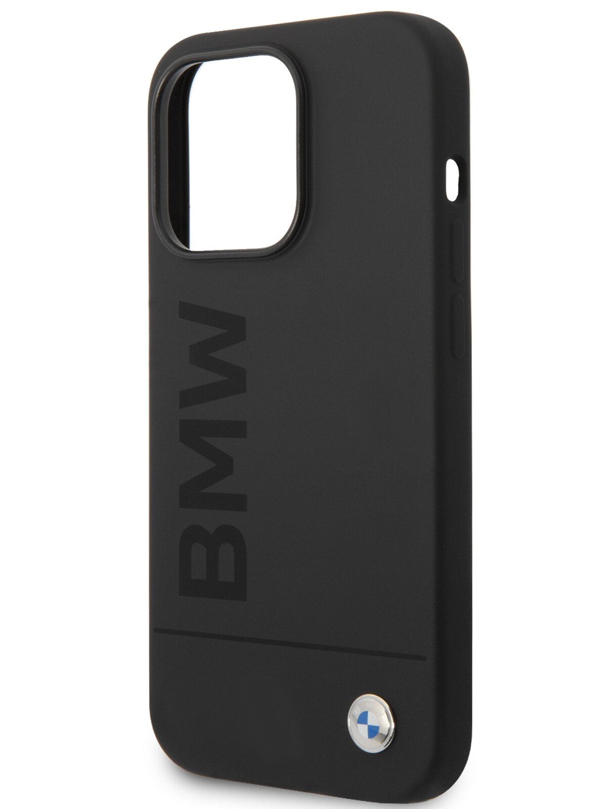 BMW для iPhone 15 Pro чехол Signature Liquid silicone Laser logo Hard Black (MagSafe)