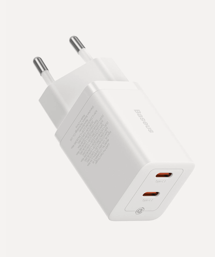 Изображение товара Зарядное устройство Baseus GaN5 Pro Fast Charger C+C, 40W, Белый, CCGP180102