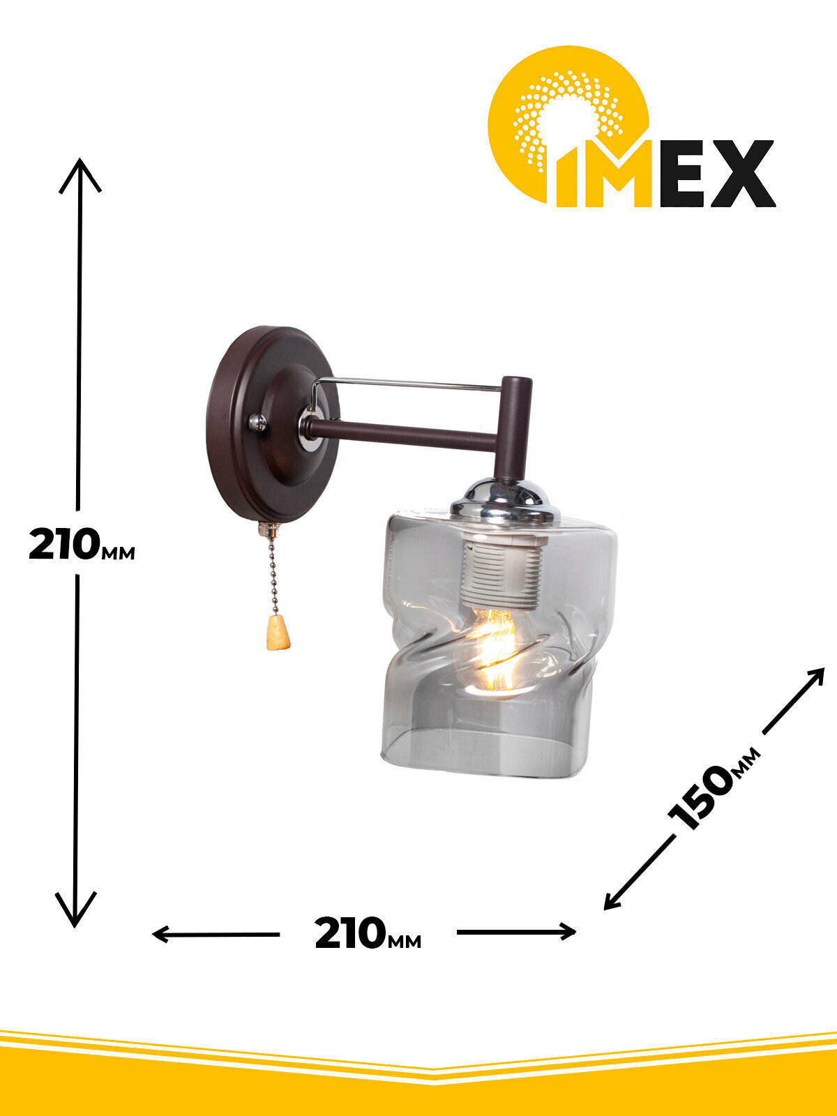 Бра с выключателем MD.4237-1-W BR+CH Imex