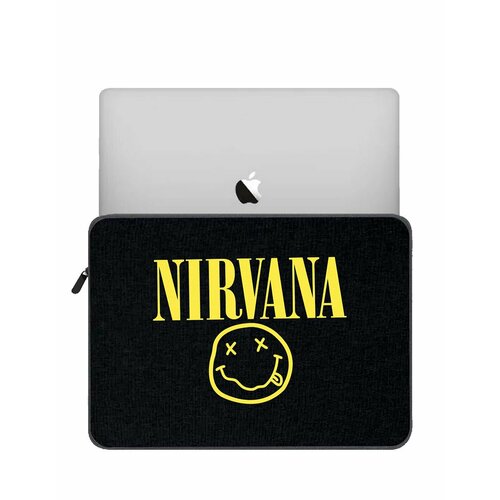 нашивка термо с вышивкой смайлик рок группы nirvana нирвана Чехол для ноутбука Рок - группа Nirvana - Нирвана