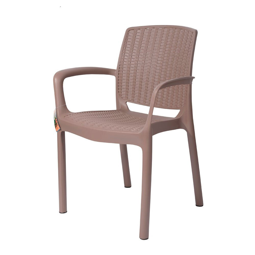 Кресло складное пластиковое ЭльфПласт Rodos светло-коричневое 550х590х820 мм (344)
