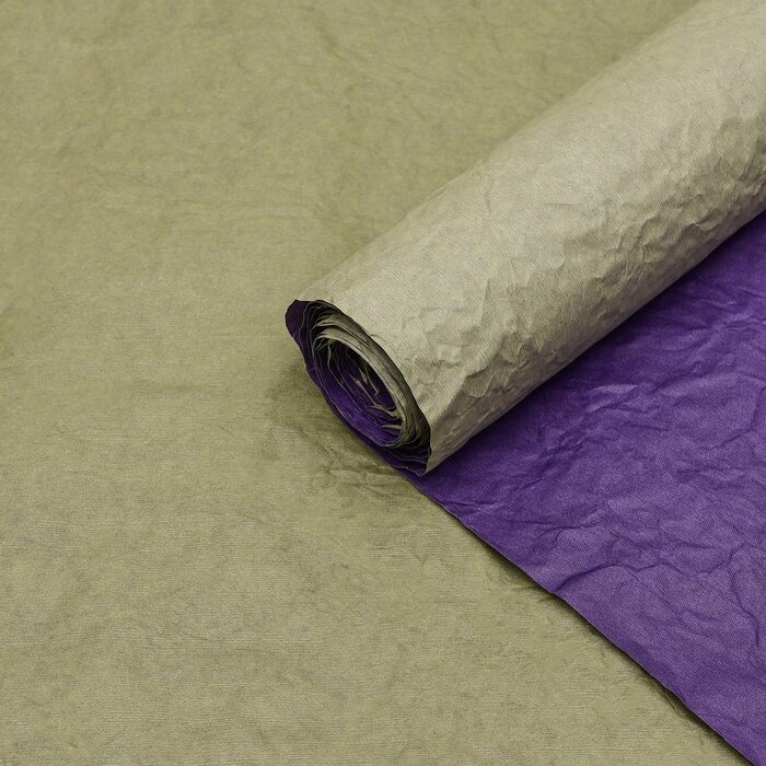 Бумага упаковочная "Эколюкс двухцветная", хаки - фиолетовый, 0,67 x 5 м