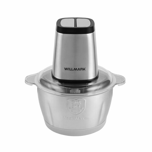 Измельчитель WILLMARK WMC-7290SS 550Вт чаша из нерж стали 2л 2 скорости нескользящее основание 229000₽