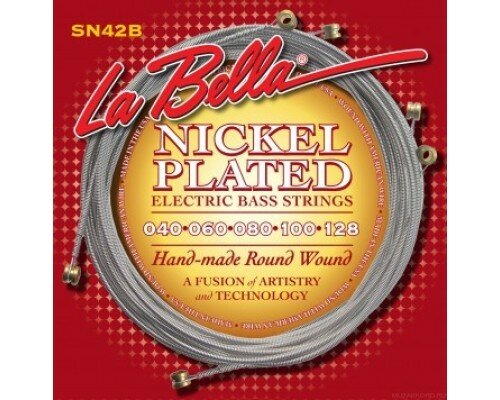 La Bella SN42-B Nickel Plated Round Wound Custom Light 40-128