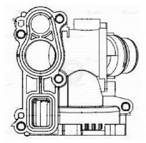 Корпус термостата для автомобилей VW Passat B6 (05-)/Skoda Octavia A5 (04-) 1.8T/2.0T (с датчиком) LUZAR - фото №4