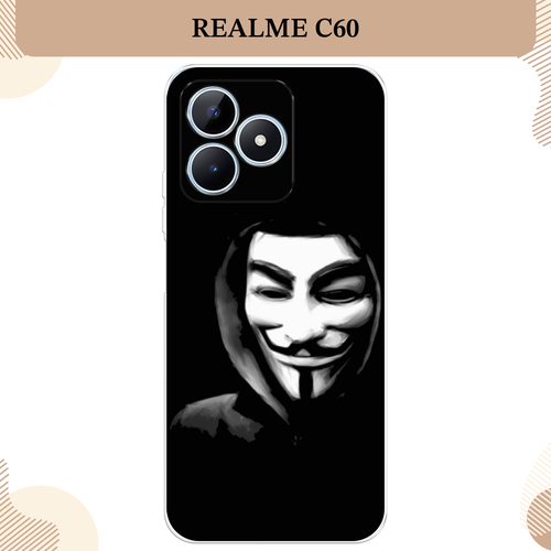 Силиконовый чехол Анонимус на Realme C60 / Реалми C60 силиконовый чехол на realme c60 реалми c60 фон соты синие