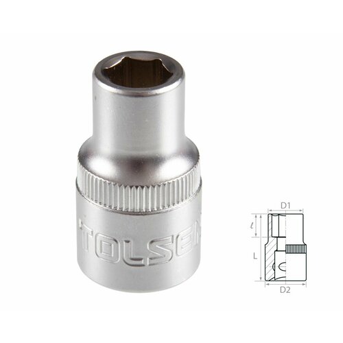 TOLSEN Головка торцевая стандартная шестигранная 1/2