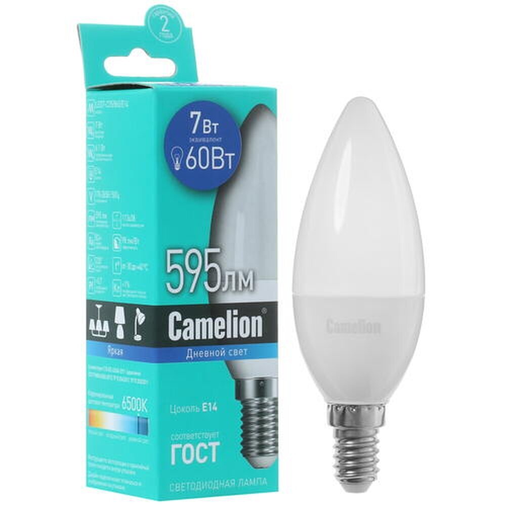 Лампа светодиодная Camelion LED7-C35/865/E14