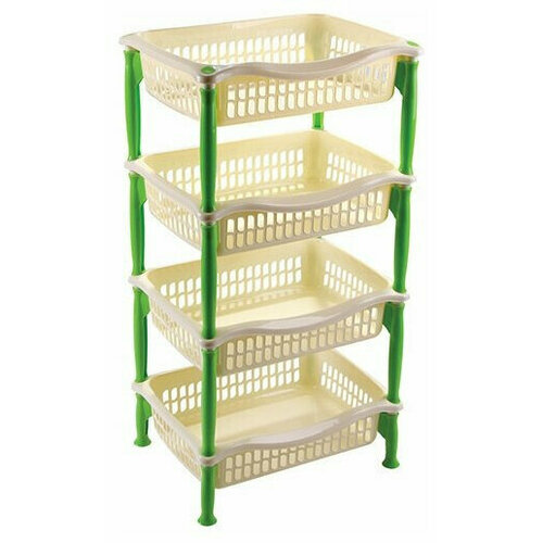 DDStyle 04204 зелено-кремовый Этажерка прямоугольная 4-х секционная г Ростов 2220₽