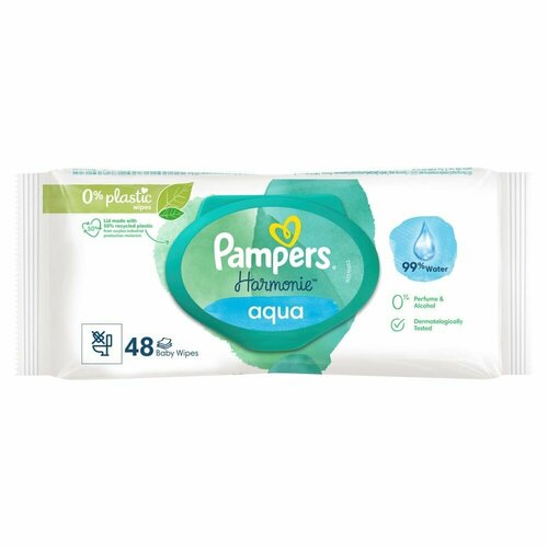 Pampers Детские влажные салфетки Harmonie Aqua, 48 шт