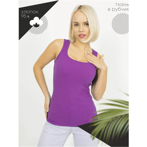 Майка Чебоксарский Трикотаж, размер 3XL, фиолетовый футболка чебоксарский трикотаж размер 3xl белый