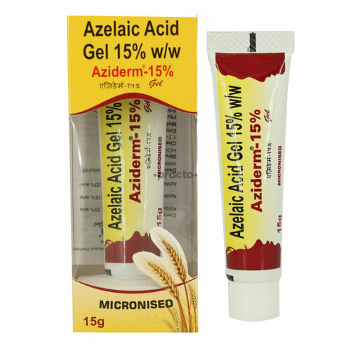 Азидерм 15%, гель с азелаиновой кислотой / Aziderm Gel 15%, Azelaic Acid Gel, 15 гр