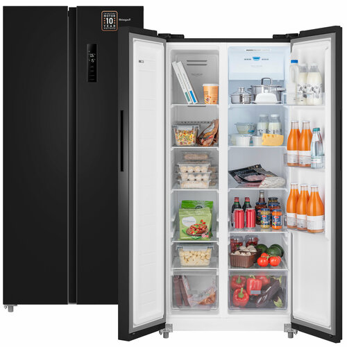 Отдельностоящий холодильник с инвертором Weissgauff WSBS 500 Inverter NoFrost Black