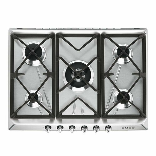 Газовая варочная панель 70 см Smeg Victoria SR975XGH нержавеющая сталь матовая 9669000₽
