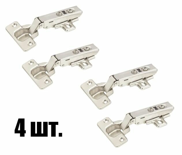 Петля мебельная накладная AMIX 110* Clip-on с доводчиком комплект 4 шт