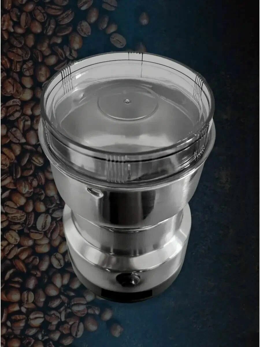фото Электрическая мощная кофемолка для кофе и перца. из нержавеющей стали